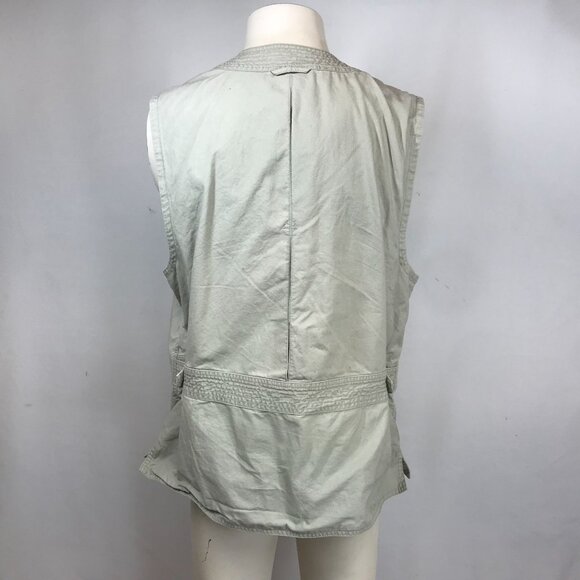 L.L. BEAN - MEN'S MEDIUM -BEIGE SAFARI TRAVEL FISHING PHOTOGRAPHY VEST - Picture 5 of 8